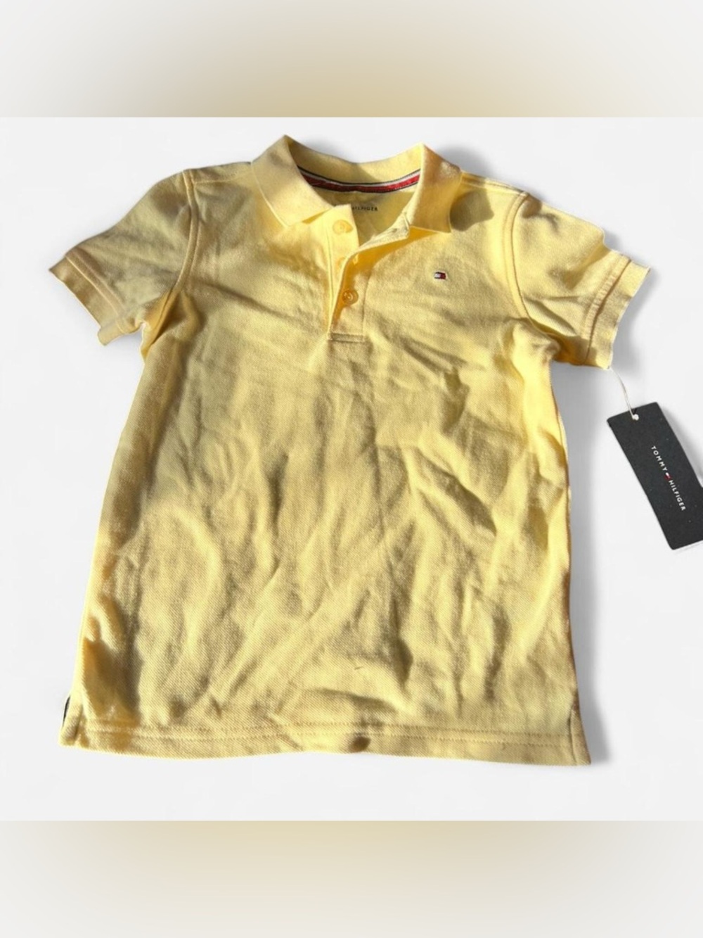 NWT Tommy Hilfiger Yellow Kids Polo with Signature Flag